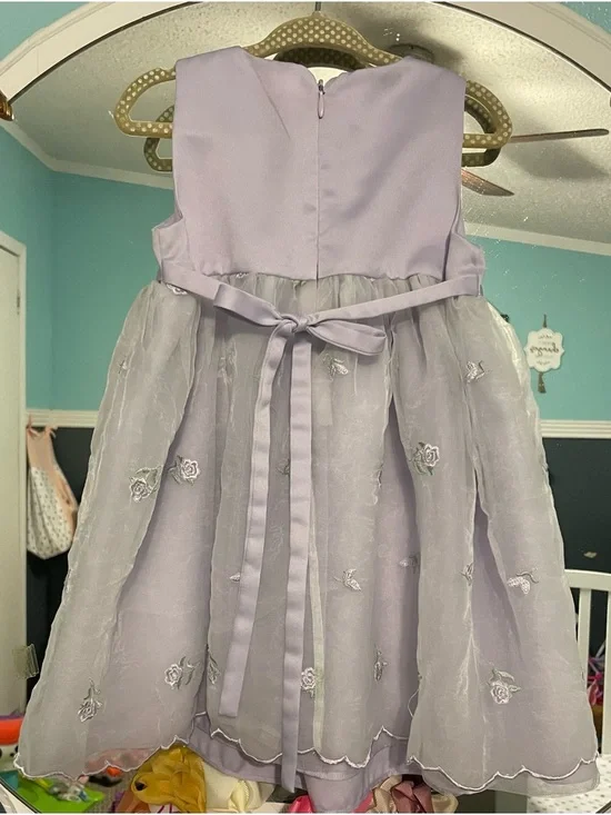 Bonnie Baby Lavender Organza Floral Party Dress - Picture 2 of 2